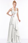 ColsBM Jade Cloud White Glamorous Fit-n-Flare Halter Sleeveless Floor Length Bridesmaid Dresses