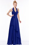 ColsBM Jade Electric Blue Glamorous Fit-n-Flare Halter Sleeveless Floor Length Bridesmaid Dresses
