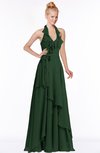 ColsBM Jade Hunter Green Glamorous Fit-n-Flare Halter Sleeveless Floor Length Bridesmaid Dresses