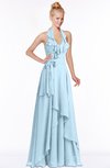 ColsBM Jade Ice Blue Glamorous Fit-n-Flare Halter Sleeveless Floor Length Bridesmaid Dresses