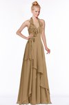 ColsBM Jade Indian Tan Glamorous Fit-n-Flare Halter Sleeveless Floor Length Bridesmaid Dresses