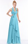 ColsBM Jade Light Blue Glamorous Fit-n-Flare Halter Sleeveless Floor Length Bridesmaid Dresses