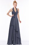 ColsBM Jade Nightshadow Blue Glamorous Fit-n-Flare Halter Sleeveless Floor Length Bridesmaid Dresses