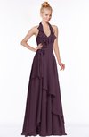 ColsBM Jade Plum Glamorous Fit-n-Flare Halter Sleeveless Floor Length Bridesmaid Dresses