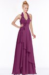 ColsBM Jade Raspberry Glamorous Fit-n-Flare Halter Sleeveless Floor Length Bridesmaid Dresses