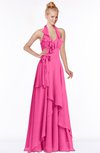 ColsBM Jade Rose Pink Glamorous Fit-n-Flare Halter Sleeveless Floor Length Bridesmaid Dresses