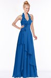 ColsBM Jade Royal Blue Glamorous Fit-n-Flare Halter Sleeveless Floor Length Bridesmaid Dresses