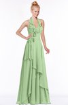 ColsBM Jade Sage Green Glamorous Fit-n-Flare Halter Sleeveless Floor Length Bridesmaid Dresses