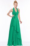 ColsBM Jade Sea Green Glamorous Fit-n-Flare Halter Sleeveless Floor Length Bridesmaid Dresses