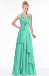 ColsBM Jade Seafoam Green Glamorous Fit-n-Flare Halter Sleeveless Floor Length Bridesmaid Dresses