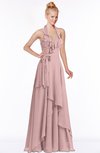 ColsBM Jade Silver Pink Glamorous Fit-n-Flare Halter Sleeveless Floor Length Bridesmaid Dresses