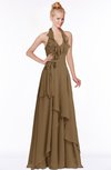 ColsBM Jade Truffle Glamorous Fit-n-Flare Halter Sleeveless Floor Length Bridesmaid Dresses