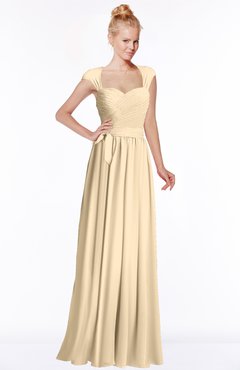 ColsBM Anna Apricot Gelato Modest Sleeveless Half Backless Chiffon Floor Length Bridesmaid Dresses