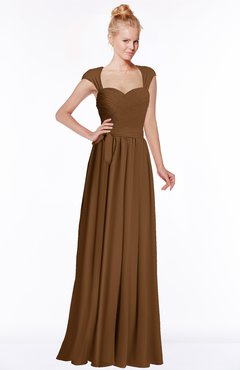ColsBM Anna Brown Modest Sleeveless Half Backless Chiffon Floor Length Bridesmaid Dresses