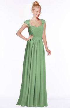 ColsBM Anna Fair Green Modest Sleeveless Half Backless Chiffon Floor Length Bridesmaid Dresses