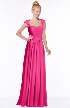 ColsBM Anna Fandango Pink Modest Sleeveless Half Backless Chiffon Floor Length Bridesmaid Dresses