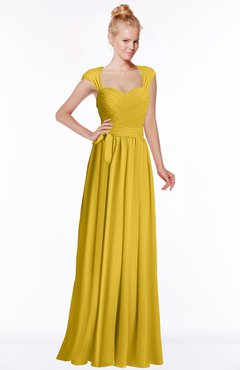 ColsBM Anna Lemon Curry Modest Sleeveless Half Backless Chiffon Floor Length Bridesmaid Dresses
