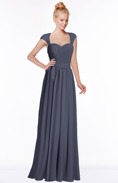 ColsBM Anna Nightshadow Blue Modest Sleeveless Half Backless Chiffon Floor Length Bridesmaid Dresses