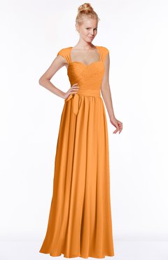 ColsBM Anna Orange Modest Sleeveless Half Backless Chiffon Floor Length Bridesmaid Dresses