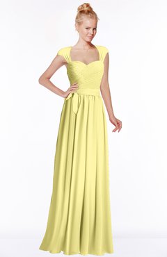 ColsBM Anna Pastel Yellow Modest Sleeveless Half Backless Chiffon Floor Length Bridesmaid Dresses