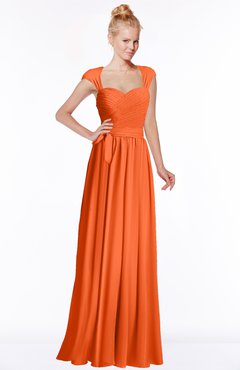 ColsBM Anna Tangerine Modest Sleeveless Half Backless Chiffon Floor Length Bridesmaid Dresses