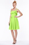 ColsBM Kimora Bright Green Hippie One Shoulder Zip up Chiffon Mini Bridesmaid Dresses