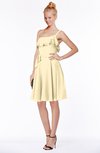 ColsBM Kimora Cornhusk Hippie One Shoulder Zip up Chiffon Mini Bridesmaid Dresses