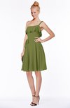 ColsBM Kimora Olive Green Hippie One Shoulder Zip up Chiffon Mini Bridesmaid Dresses