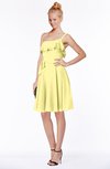 ColsBM Kimora Pastel Yellow Hippie One Shoulder Zip up Chiffon Mini Bridesmaid Dresses