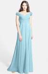 ColsBM Carolina Aqua Gorgeous Fit-n-Flare Off-the-Shoulder Sleeveless Zip up Chiffon Bridesmaid Dresses