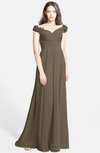 ColsBM Carolina Carafe Brown Gorgeous Fit-n-Flare Off-the-Shoulder Sleeveless Zip up Chiffon Bridesmaid Dresses