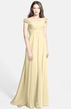 ColsBM Carolina Cornhusk Gorgeous Fit-n-Flare Off-the-Shoulder Sleeveless Zip up Chiffon Bridesmaid Dresses