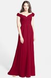 ColsBM Carolina Dark Red Gorgeous Fit-n-Flare Off-the-Shoulder Sleeveless Zip up Chiffon Bridesmaid Dresses