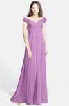 ColsBM Carolina Orchid Gorgeous Fit-n-Flare Off-the-Shoulder Sleeveless Zip up Chiffon Bridesmaid Dresses