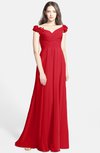 ColsBM Carolina Red Gorgeous Fit-n-Flare Off-the-Shoulder Sleeveless Zip up Chiffon Bridesmaid Dresses