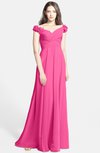 ColsBM Carolina Rose Pink Gorgeous Fit-n-Flare Off-the-Shoulder Sleeveless Zip up Chiffon Bridesmaid Dresses