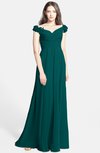 ColsBM Carolina Shaded Spruce Gorgeous Fit-n-Flare Off-the-Shoulder Sleeveless Zip up Chiffon Bridesmaid Dresses