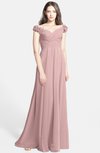 ColsBM Carolina Silver Pink Gorgeous Fit-n-Flare Off-the-Shoulder Sleeveless Zip up Chiffon Bridesmaid Dresses