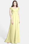 ColsBM Carolina Wax Yellow Gorgeous Fit-n-Flare Off-the-Shoulder Sleeveless Zip up Chiffon Bridesmaid Dresses