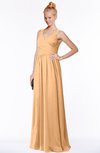 ColsBM Reyna Apricot Mature Sleeveless Chiffon Floor Length Ruching Bridesmaid Dresses