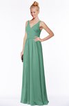 ColsBM Reyna Beryl Green Mature Sleeveless Chiffon Floor Length Ruching Bridesmaid Dresses