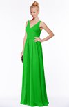 ColsBM Reyna Classic Green Mature Sleeveless Chiffon Floor Length Ruching Bridesmaid Dresses