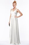 ColsBM Reyna Cloud White Mature Sleeveless Chiffon Floor Length Ruching Bridesmaid Dresses