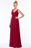 ColsBM Reyna Dark Red Mature Sleeveless Chiffon Floor Length Ruching Bridesmaid Dresses