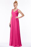 ColsBM Reyna Fandango Pink Mature Sleeveless Chiffon Floor Length Ruching Bridesmaid Dresses