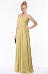ColsBM Reyna Gold Mature Sleeveless Chiffon Floor Length Ruching Bridesmaid Dresses