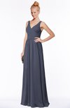 ColsBM Reyna Nightshadow Blue Mature Sleeveless Chiffon Floor Length Ruching Bridesmaid Dresses