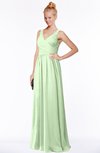 ColsBM Reyna Pale Green Mature Sleeveless Chiffon Floor Length Ruching Bridesmaid Dresses
