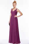 ColsBM Reyna Raspberry Mature Sleeveless Chiffon Floor Length Ruching Bridesmaid Dresses