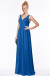 ColsBM Reyna Royal Blue Mature Sleeveless Chiffon Floor Length Ruching Bridesmaid Dresses